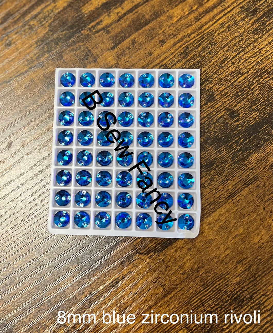 8mm Blue Zirconium Rivoli