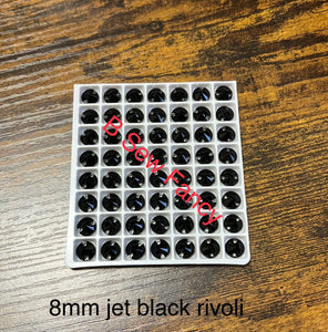 8mm Jet Black Rivoli