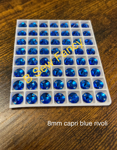 8mm Capri Blue Rivoli