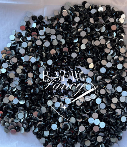 Jet Black Non-Hotfix Rhinestones