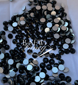 Jet Black Non-Hotfix Rhinestones