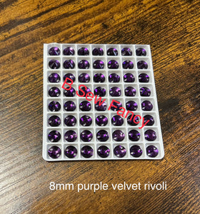 8mm Purple Velvet Rivoli